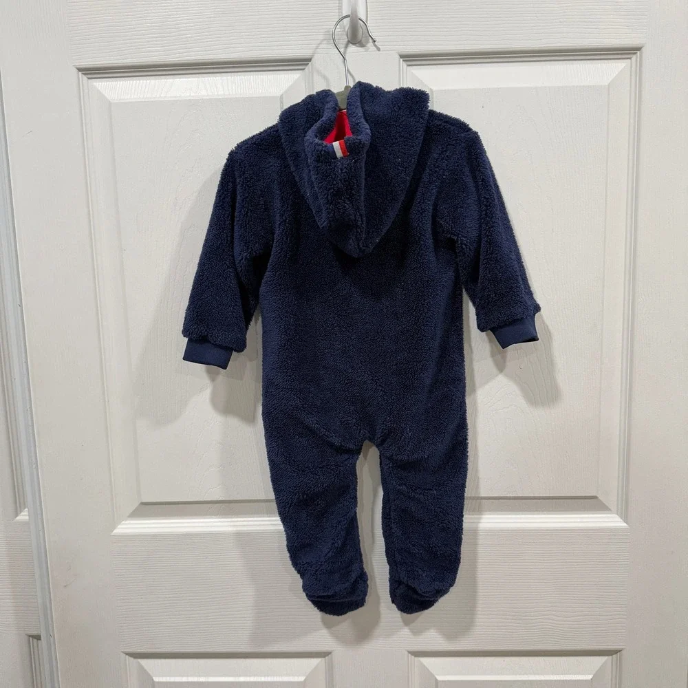 Paris Saint‎ Germain Baby Fleece Footed Pajamas Sleepsuit 12M Navy Red PSG